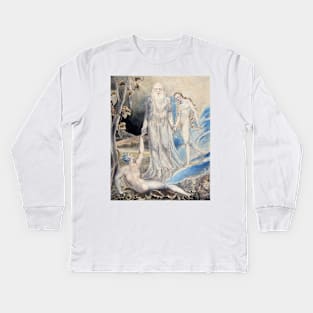 William Blake - Angel of the Divine Presence Bringing Eve to Adam, ca. 1803 Kids Long Sleeve T-Shirt